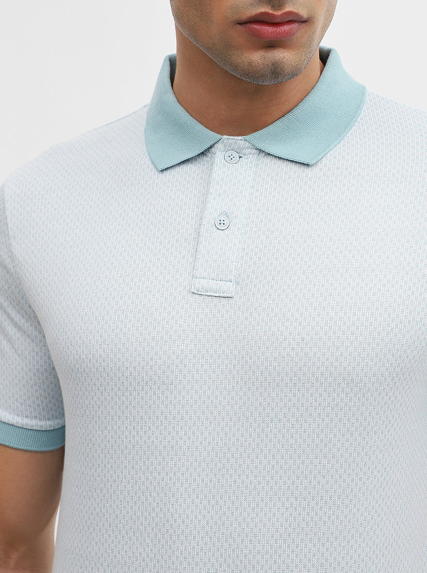 Aquatc Jacquard Slim Fit Polo T-Shirt | Greenfibre