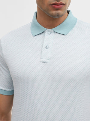 Aquatc Jacquard Slim Fit Polo T-Shirt | Greenfibre