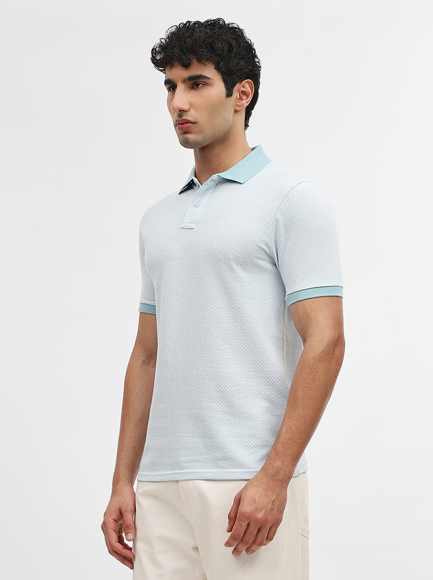 Aquatc Jacquard Slim Fit Polo T-Shirt | Greenfibre