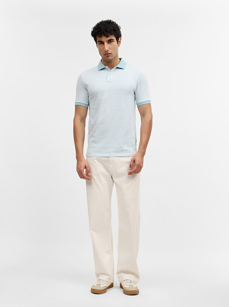 Aquatc Jacquard Slim Fit Polo T-Shirt | Greenfibre