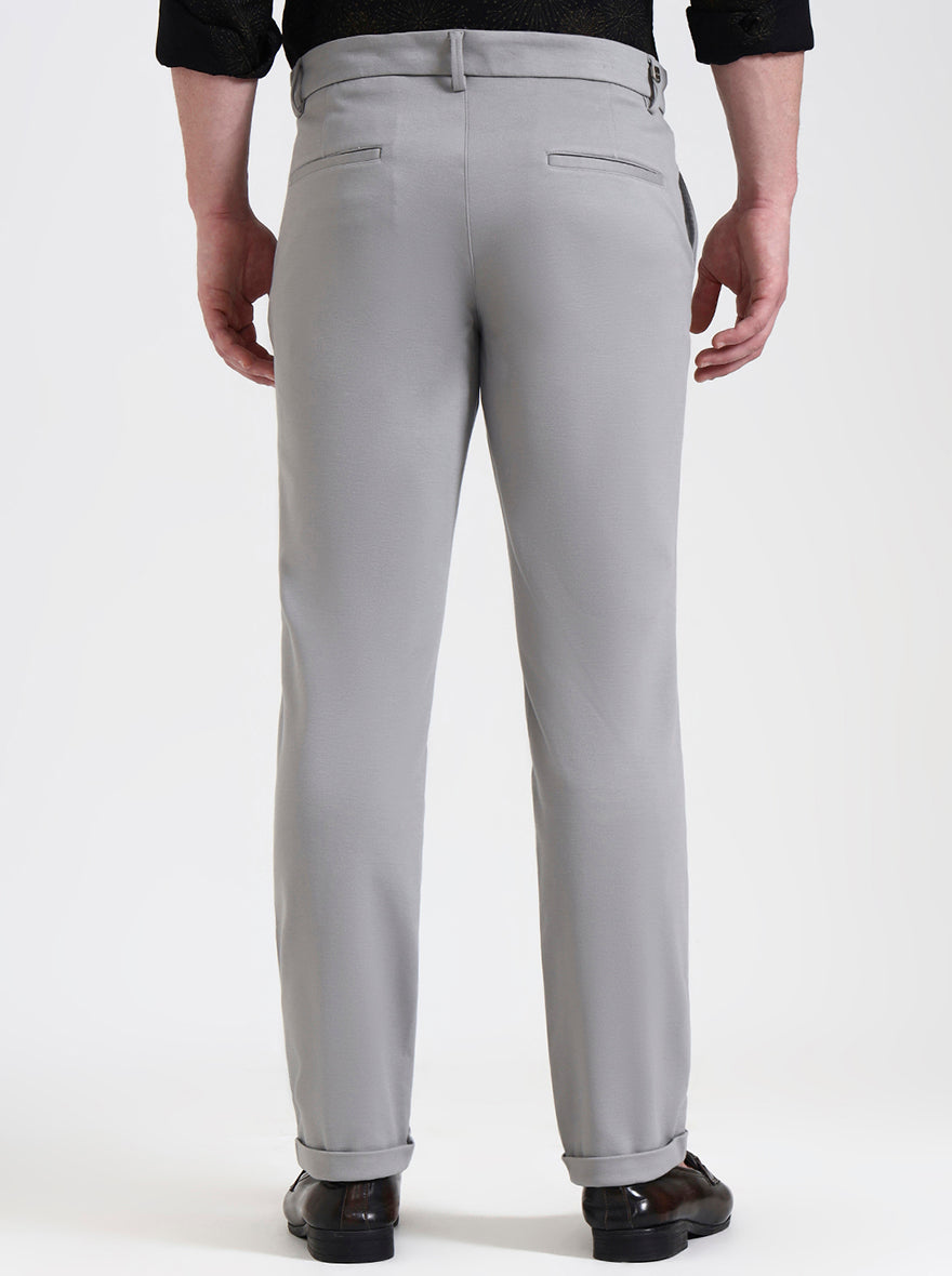Grey Solid Venice Fit Casual Trouser | JadeBlue