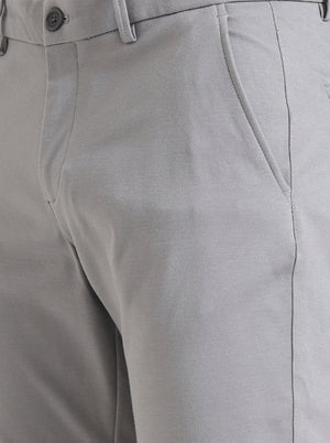 Grey Solid Venice Fit Casual Trouser | JadeBlue