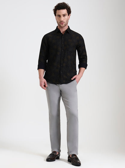 Grey Solid Venice Fit Casual Trouser | JadeBlue