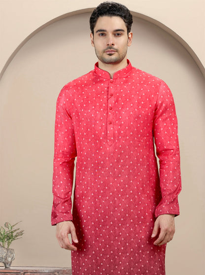 Red Printed Kurta Pajama | Virasana