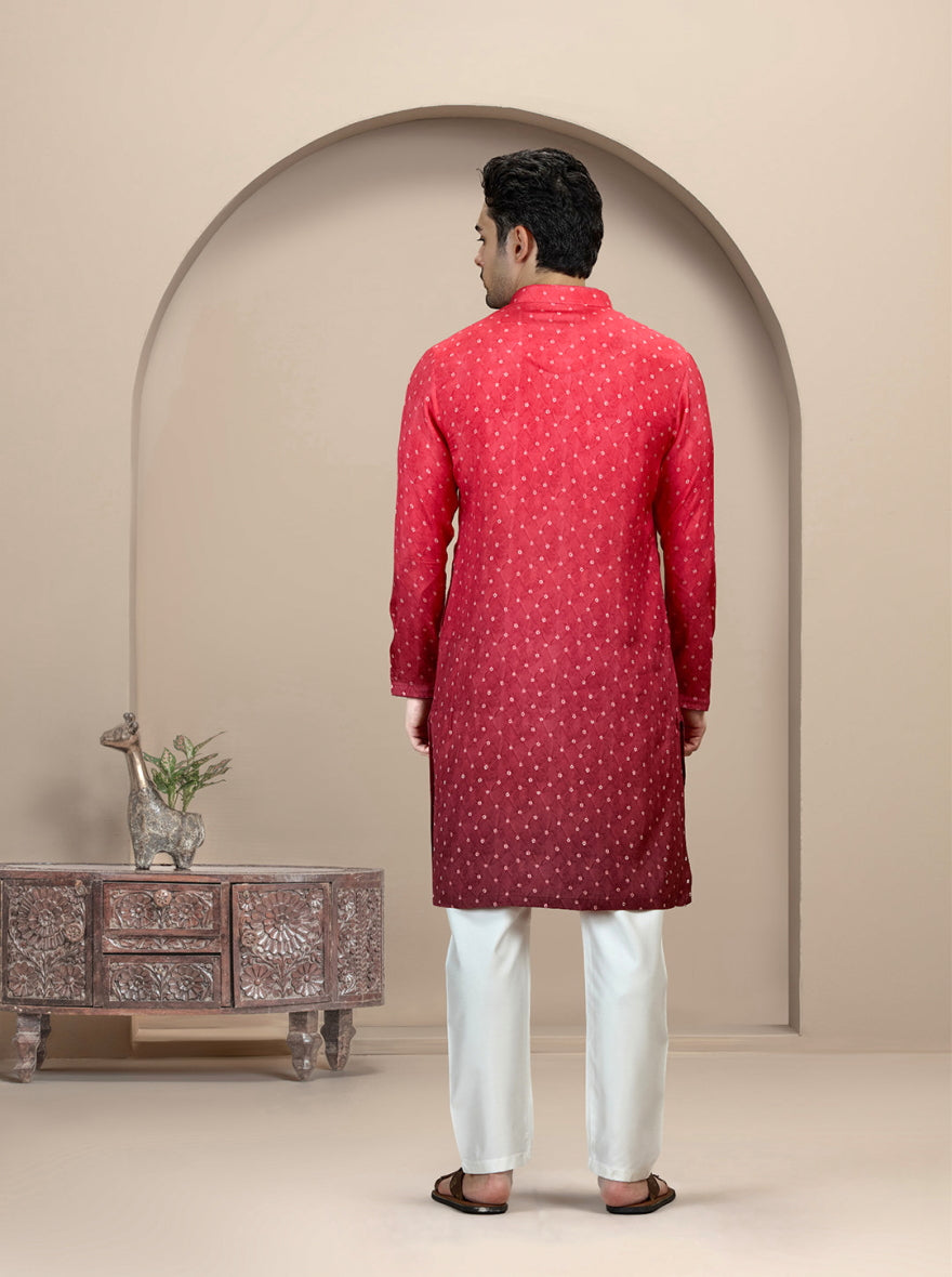 Red Printed Kurta Pajama | Virasana