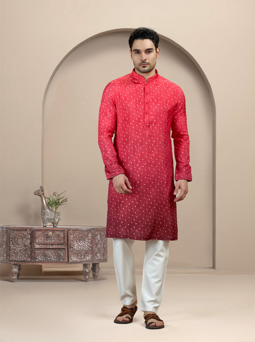 Red Printed Kurta Pajama | Virasana
