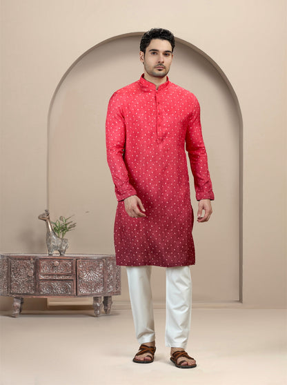 Red Printed Kurta Pajama | Virasana