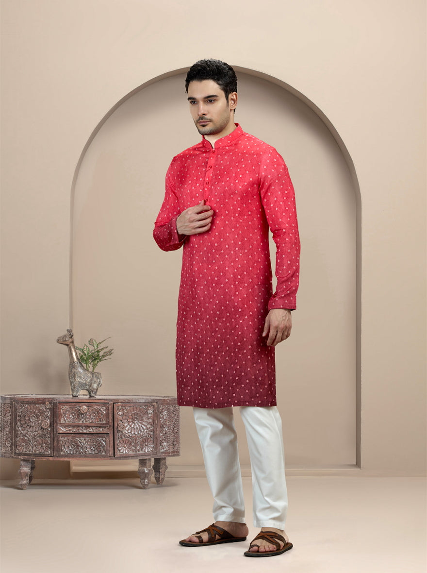 Red Printed Kurta Pajama | Virasana