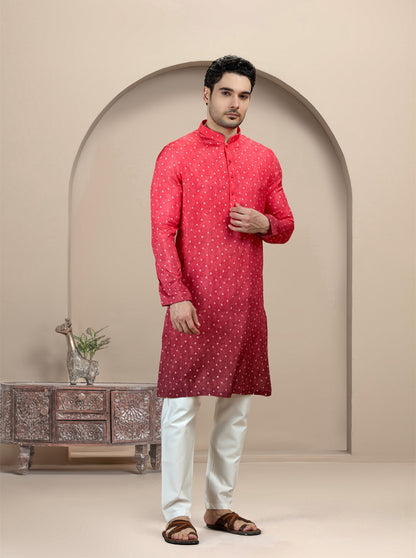 Red Printed Kurta Pajama | Virasana