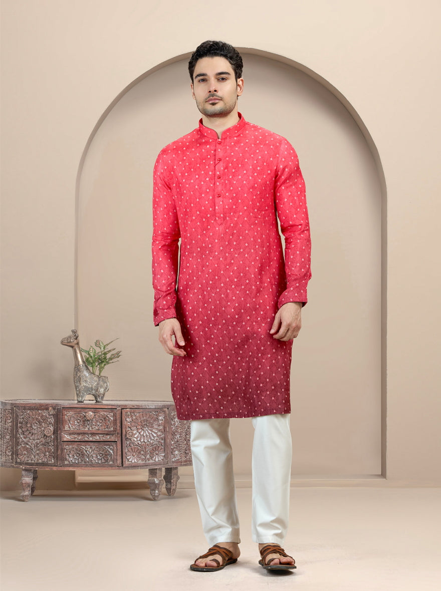Red Printed Kurta Pajama | Virasana