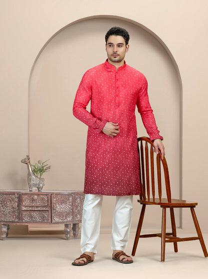 Red Printed Kurta Pajama | Virasana