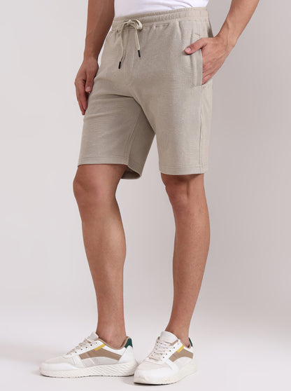 Grey Printed Slim Fit Shorts | JadeBlue
