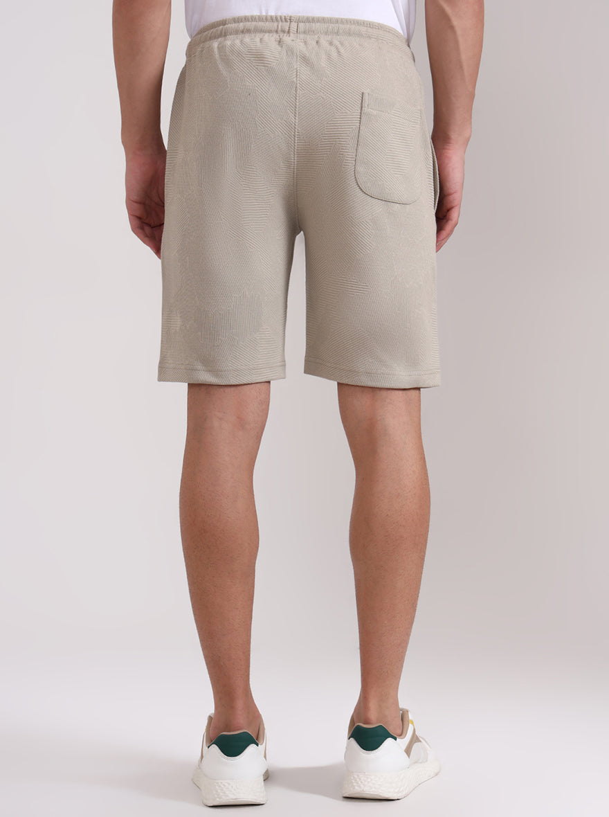 Grey Printed Slim Fit Shorts | JadeBlue
