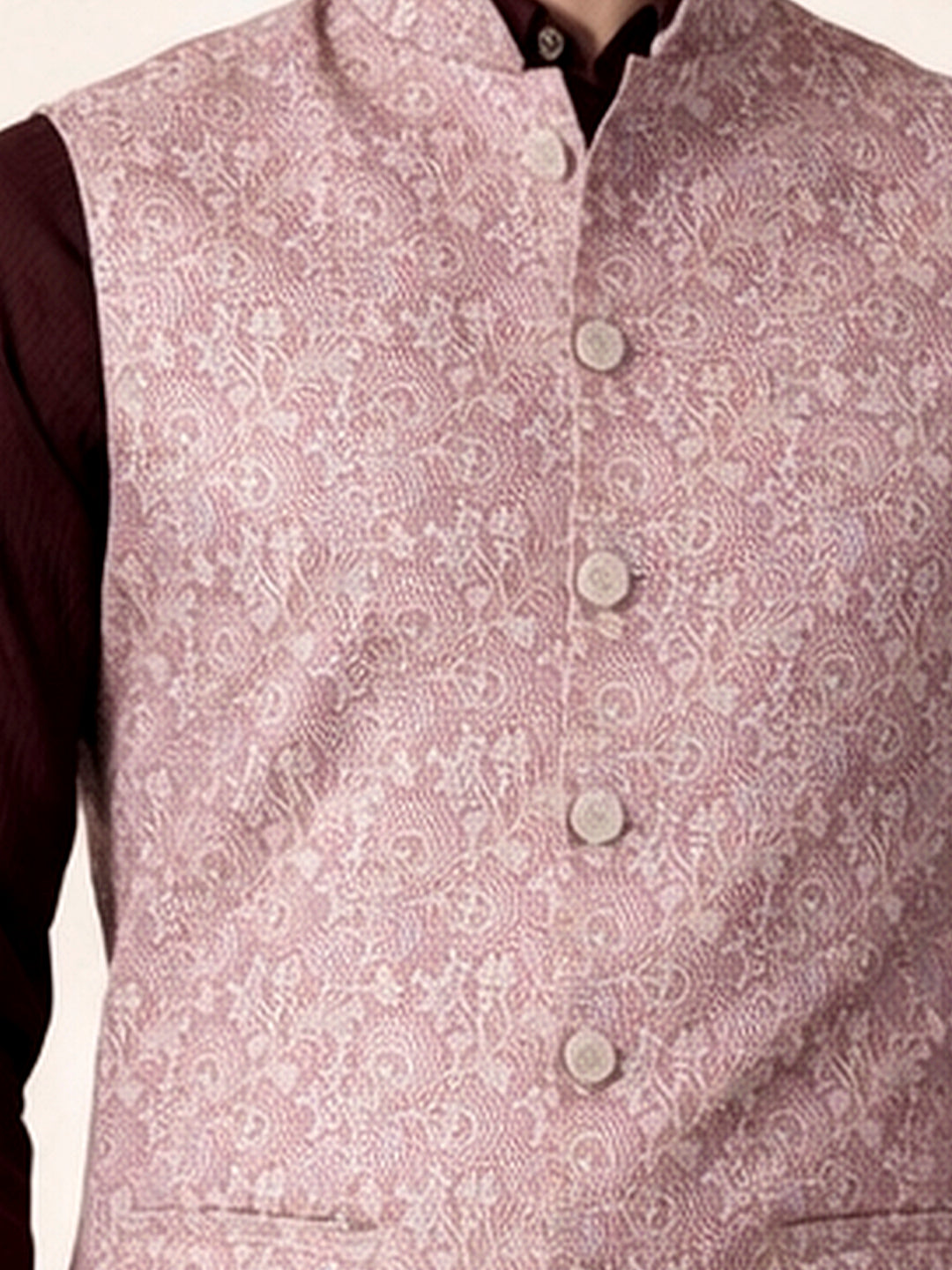 Onion Pink Printed Waistcoat | Wyre