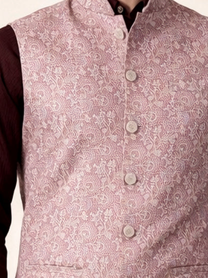 Onion Pink Printed Waistcoat | Wyre