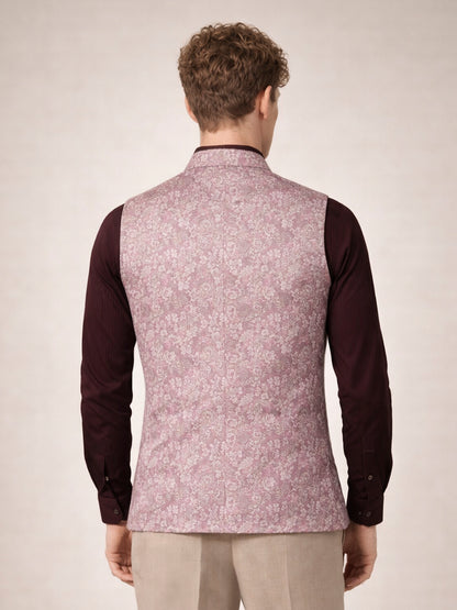 Onion Pink Printed Waistcoat | Wyre