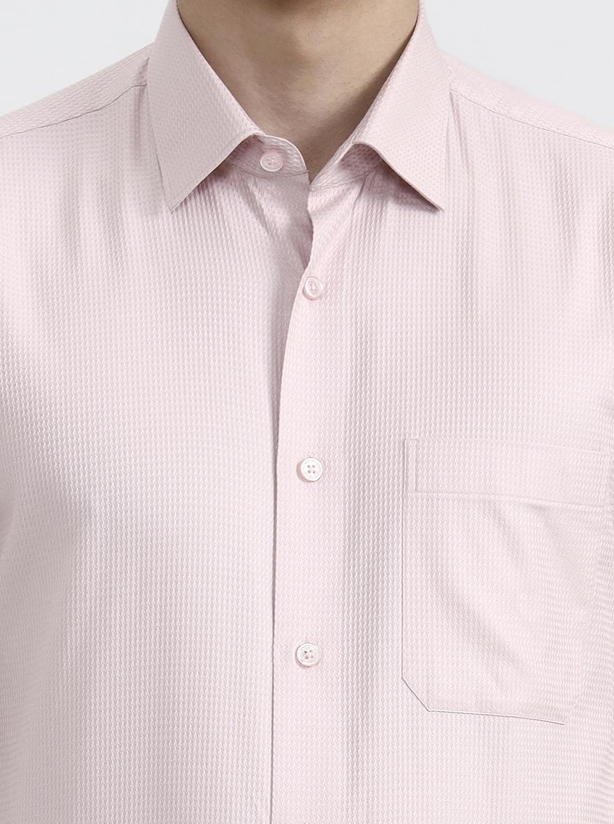 Pink Solid Regular Fit Formal Shirt | JadeBlue