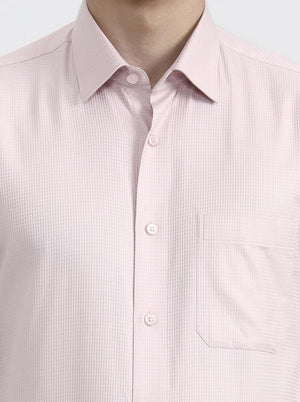Pink Solid Regular Fit Formal Shirt | JadeBlue