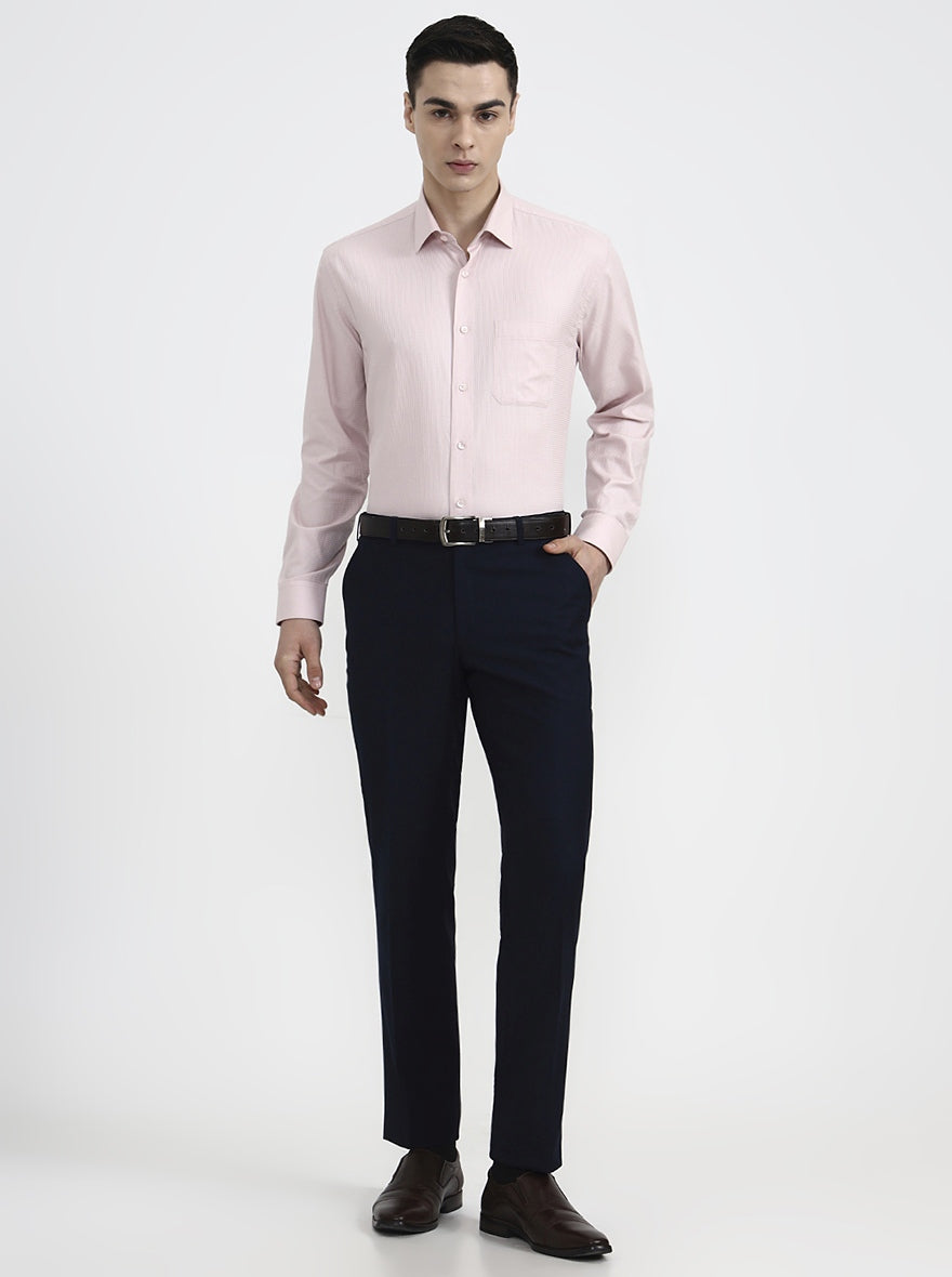 Pink Solid Regular Fit Formal Shirt | JadeBlue