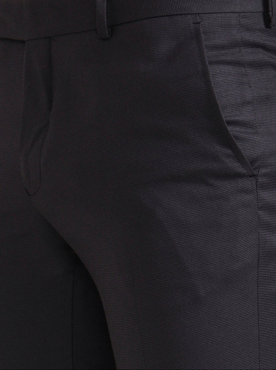 Grey Solid Slim Fit Formal Trouser | Greenfibre