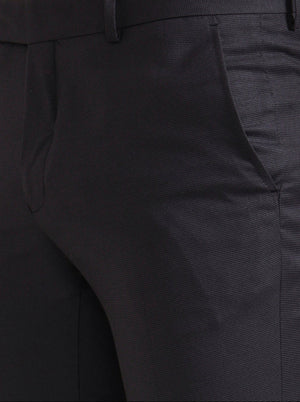Grey Solid Slim Fit Formal Trouser | Greenfibre