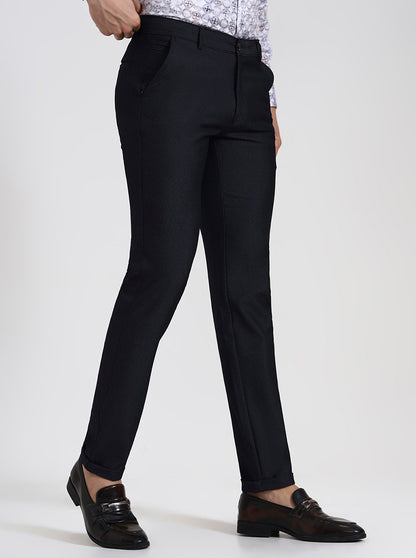 Blue Solid Slim Fit Club Wear Trouser | Wyre