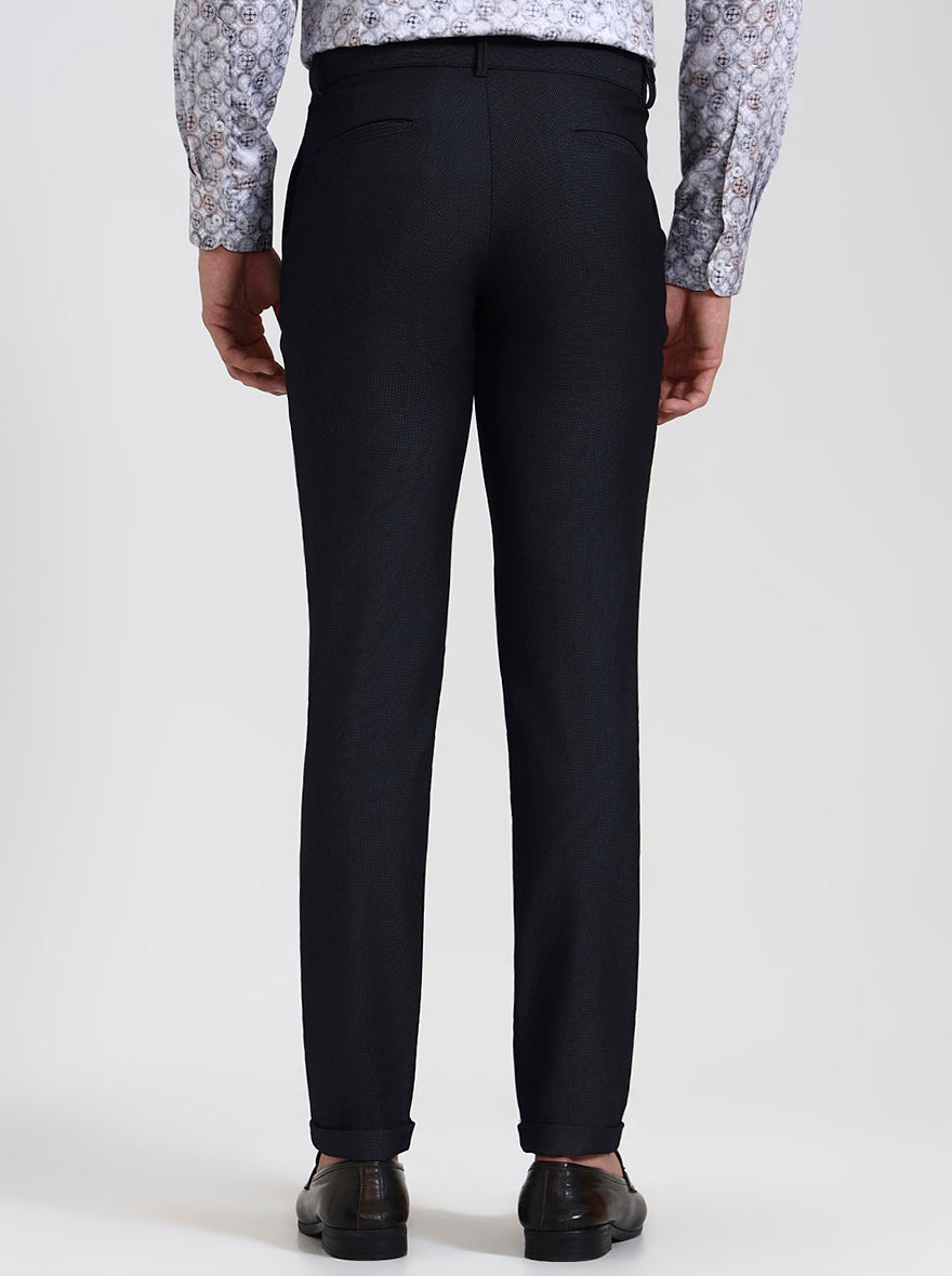 Blue Solid Slim Fit Club Wear Trouser | Wyre