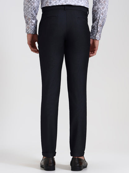 Blue Solid Slim Fit Club Wear Trouser | Wyre