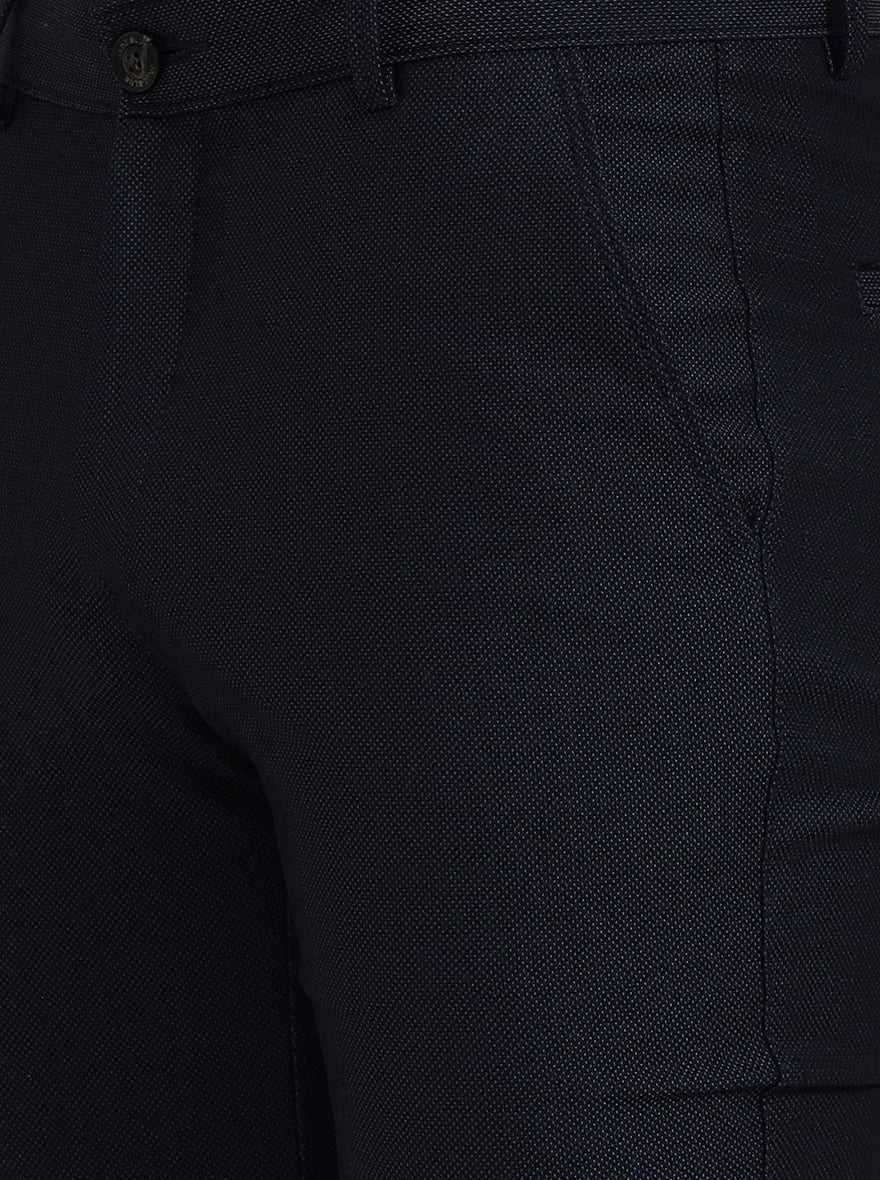 Blue Solid Slim Fit Club Wear Trouser | Wyre