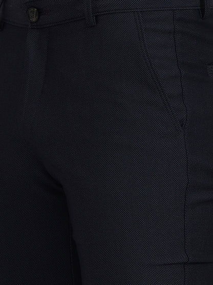 Blue Solid Slim Fit Club Wear Trouser | Wyre