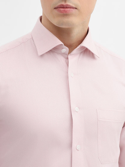 Pink Solid Slim Fit Formal Shirt | Metal