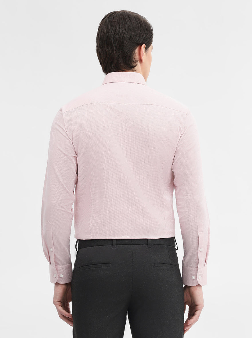Pink Solid Slim Fit Formal Shirt | Metal