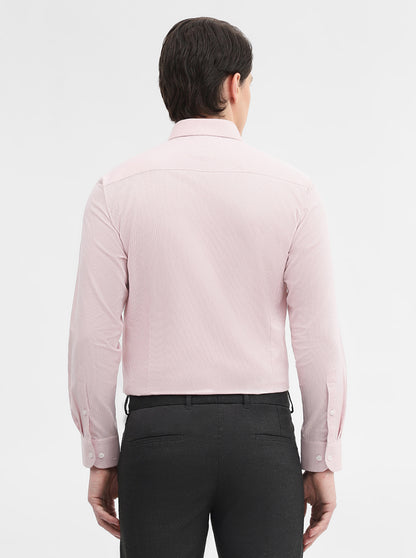 Pink Solid Slim Fit Formal Shirt | Metal