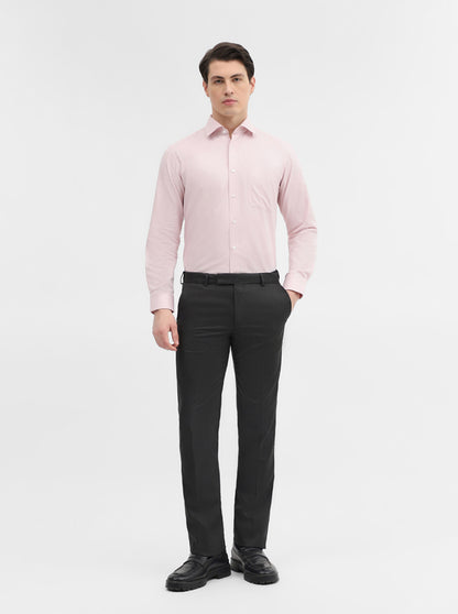Pink Solid Slim Fit Formal Shirt | Metal