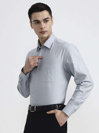 Grey Solid Regular Fit Formal Shirt | JadeBlue