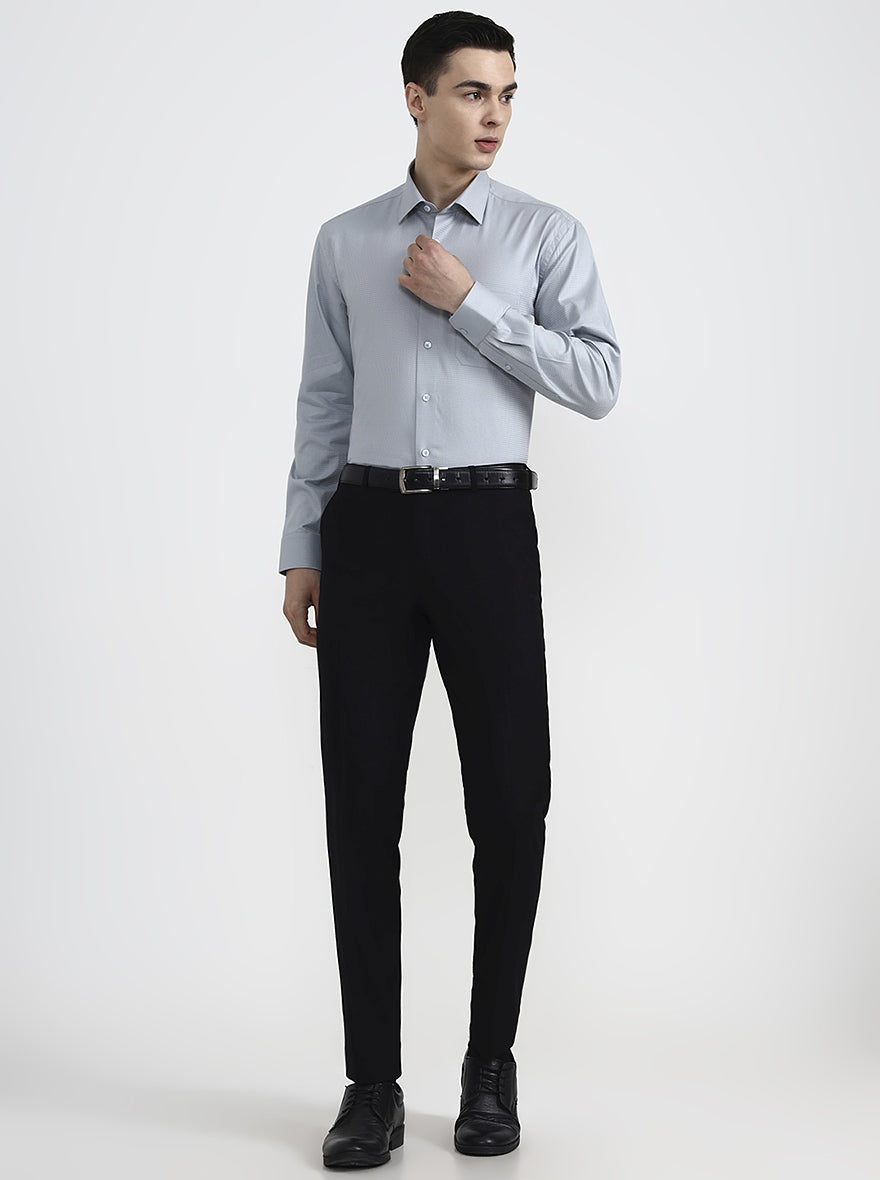 Grey Solid Regular Fit Formal Shirt | JadeBlue