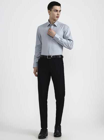 Grey Solid Regular Fit Formal Shirt | JadeBlue