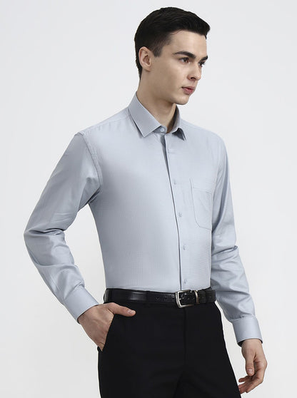 Grey Solid Regular Fit Formal Shirt | JadeBlue