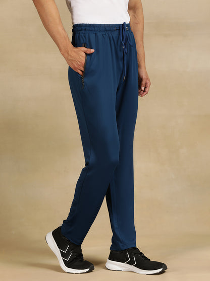 Navy Blue Solid Slim Fit Track Pant | Jade Play