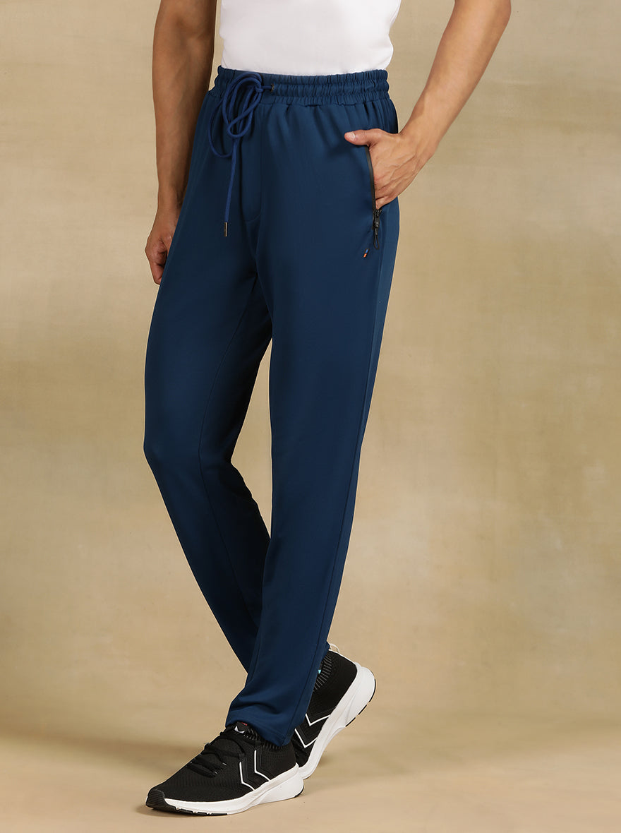 Navy Blue Solid Slim Fit Track Pant | Jade Play