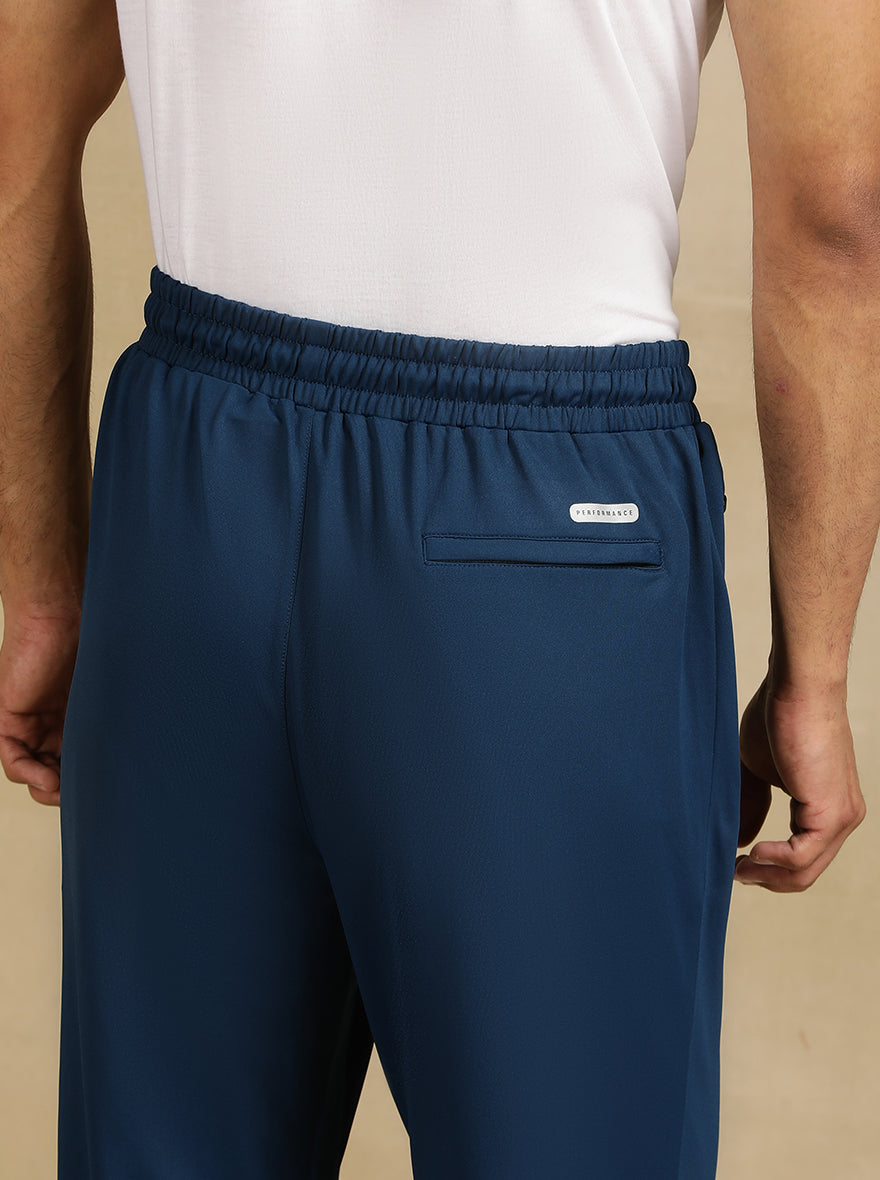 Navy Blue Solid Slim Fit Track Pant | Jade Play