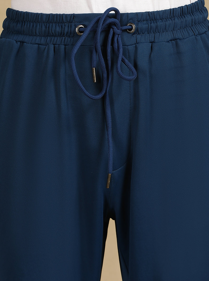 Navy Blue Solid Slim Fit Track Pant | Jade Play