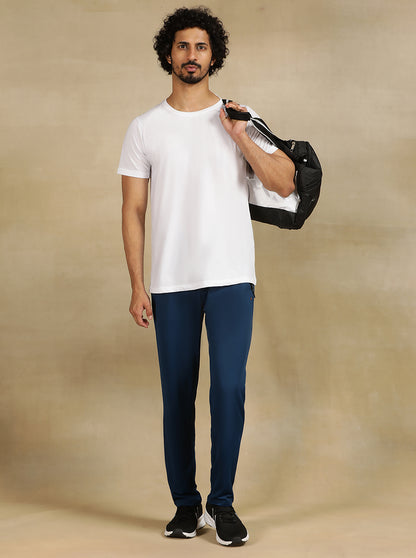 Navy Blue Solid Slim Fit Track Pant | Jade Play