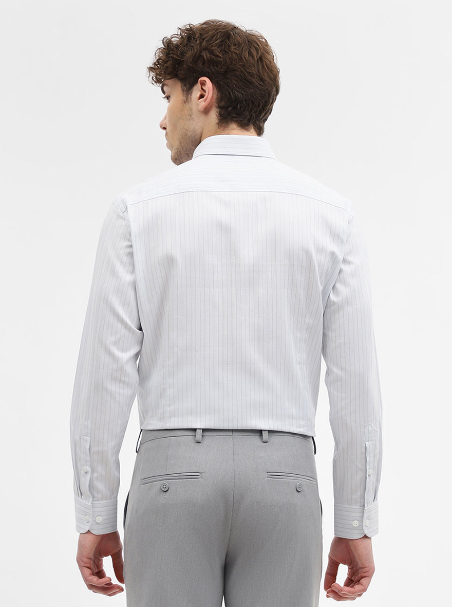 White Striped Regular Fit Formal Shirt | JadeBlue