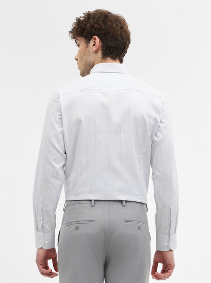 White Striped Regular Fit Formal Shirt | JadeBlue