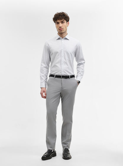 White Striped Regular Fit Formal Shirt | JadeBlue
