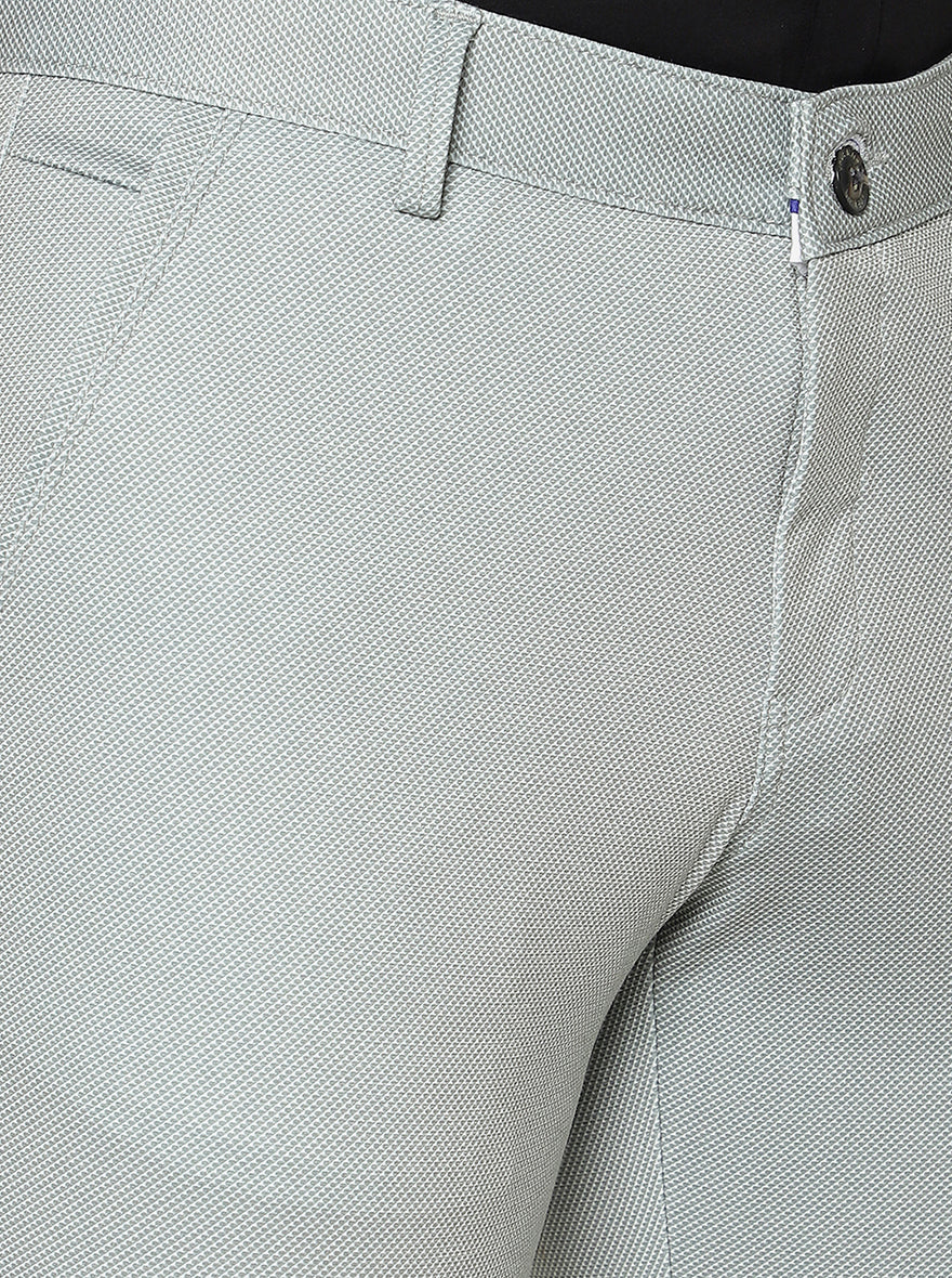 Light Grey Solid Slim Fit Formal Trouser | JB Studio
