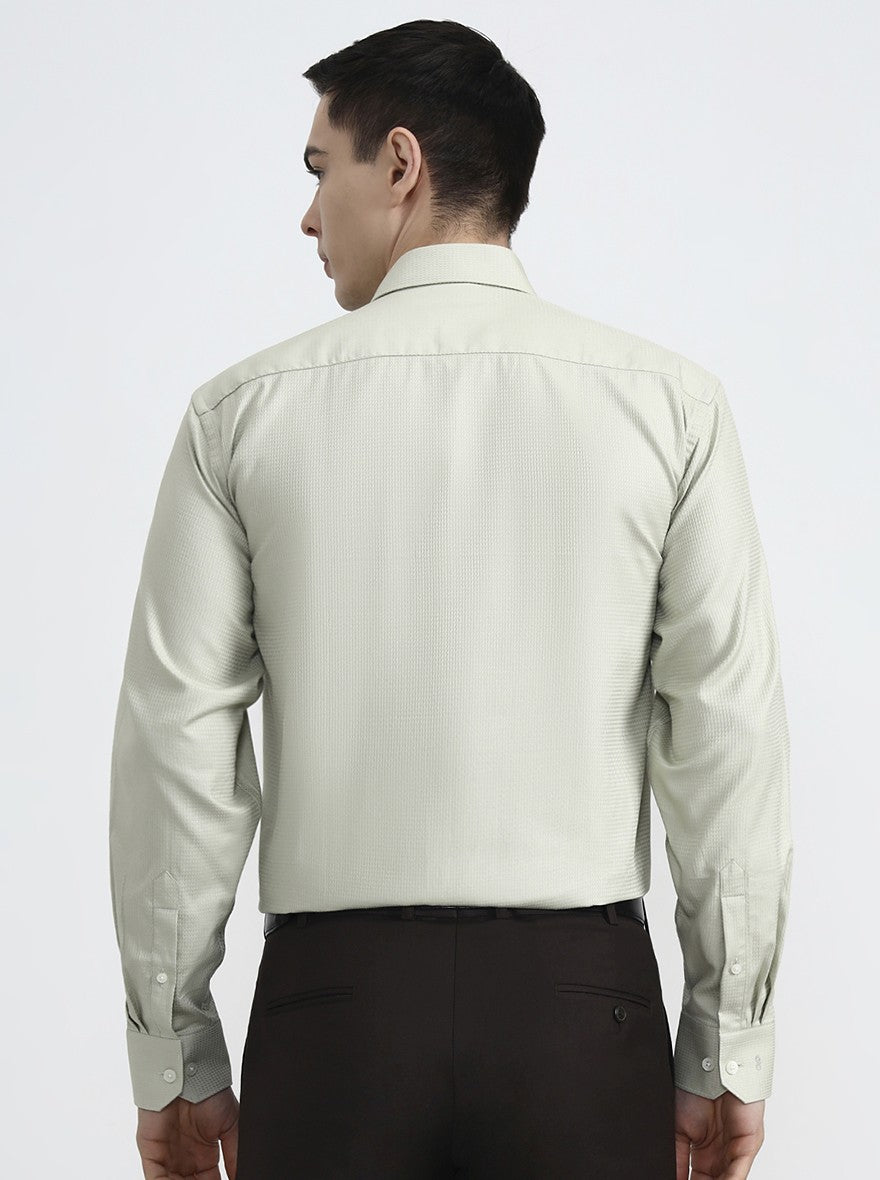 Pista Green Solid Regular Fit Formal Shirt | JadeBlue