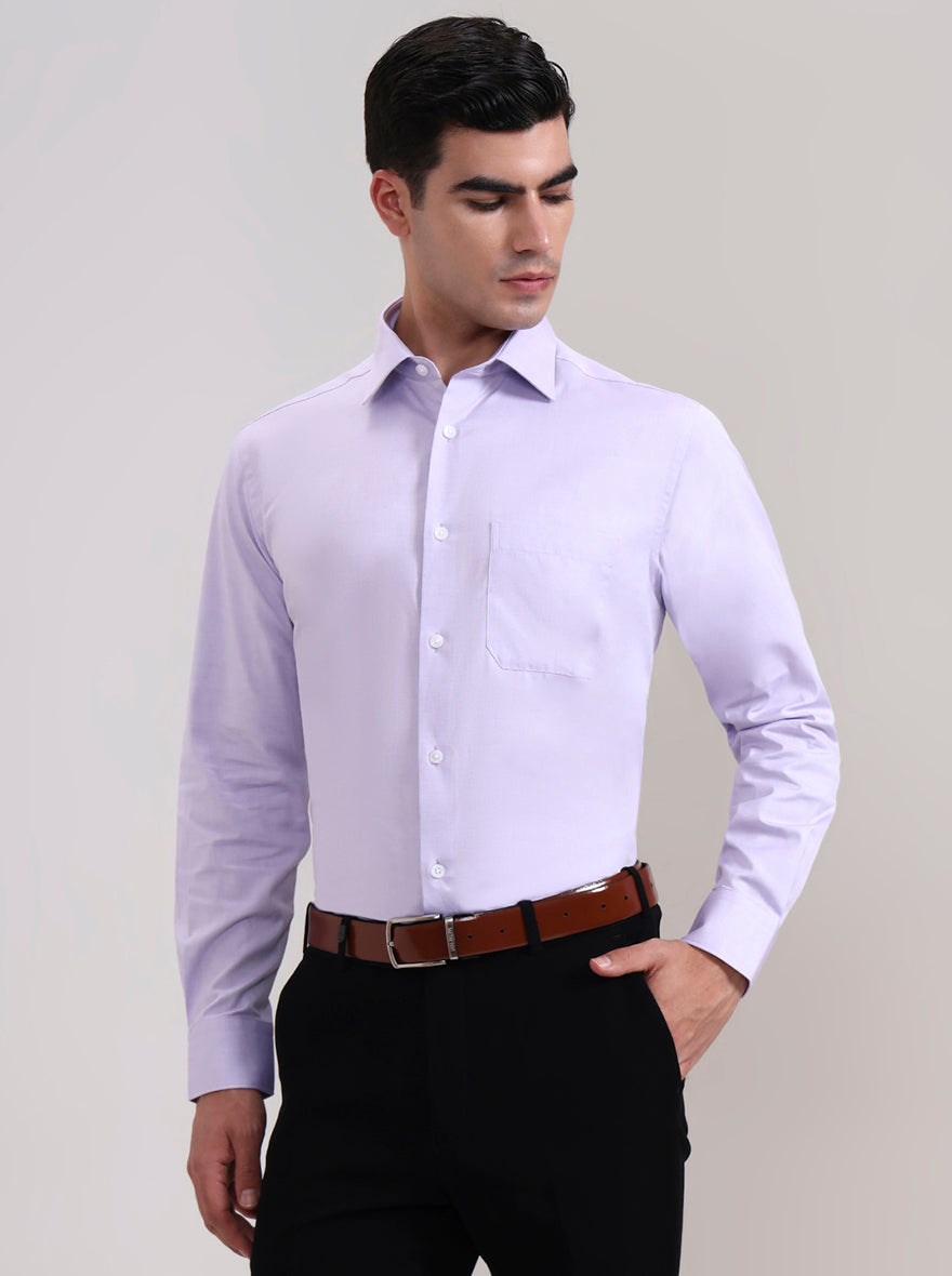 Purple Solid Regular Fit Formal Shirt | JadeBlue