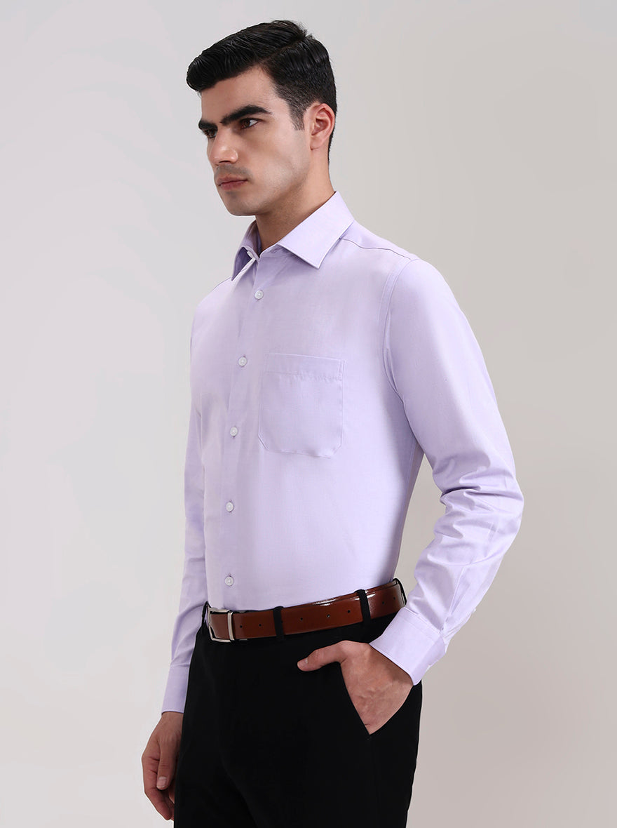 Purple Solid Regular Fit Formal Shirt | JadeBlue